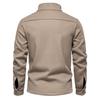 Autumn And Winter New Fleece Thickened Waffle Men'S Lapel Cardigan Jacket Foreign Trade Pocket Coat Top Men