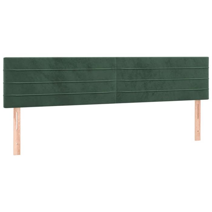 VidaXL 2x Têtes de Lit Meubles de Chambre à Coucher Accessoires de Lit Simple Têtes de Cadre de Lit Intérieur Vert Foncé 346183
