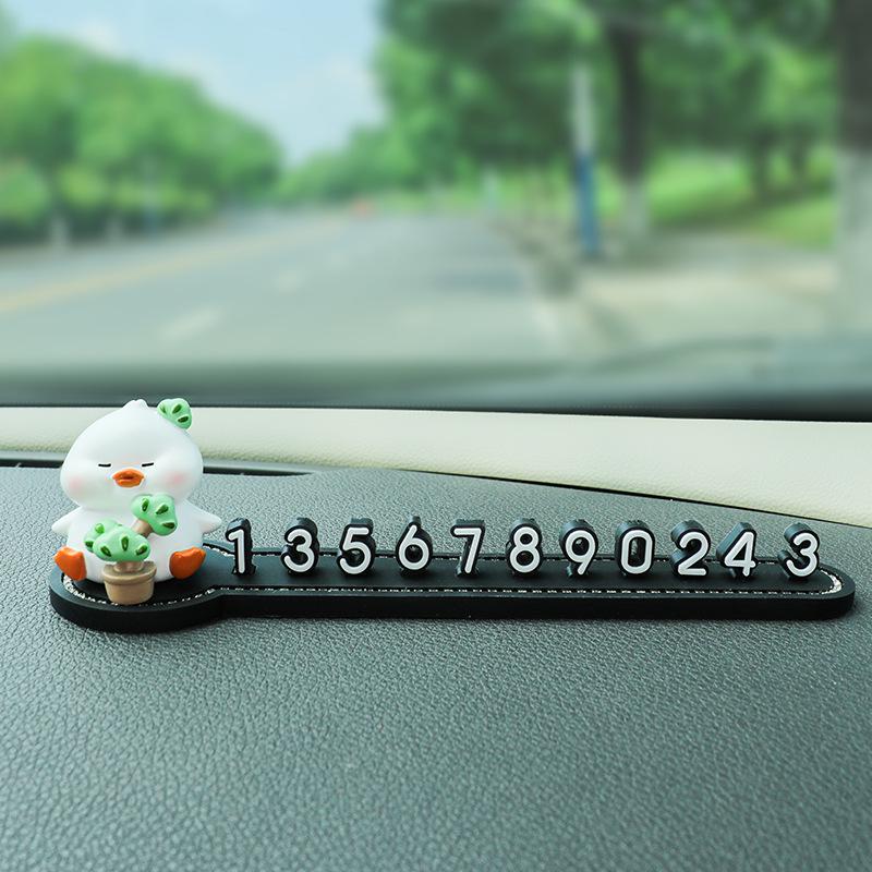 

Временная парковочная табличка с инкрустацией уткой и бриллиантами для салона автомобиля