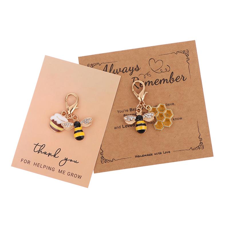 1/3Pcs Cute Bee Honeycomb Honeypot Keychains Gifts For Women Men Handbag Accessorie Jewelry