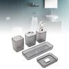 Bathroom Accessories Set Bath Ensemble Set with Toothbrush Holder Cup Lotion Bottles Soap Dish Tray