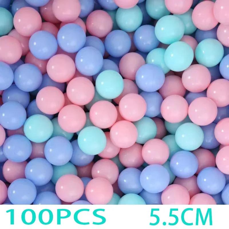 

100Pcs 5.5cm Colorful Ocean Balls Baby Play Toys Soft Plastic Pit Balls for Kids Outdoor Pool Game Sensory Toy Indoor Playground