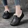 The first layer of cowhide velvet muffin thick-soled leather cotton shoes is fashionable and versatile. Winter warm and non-slip mother shoes