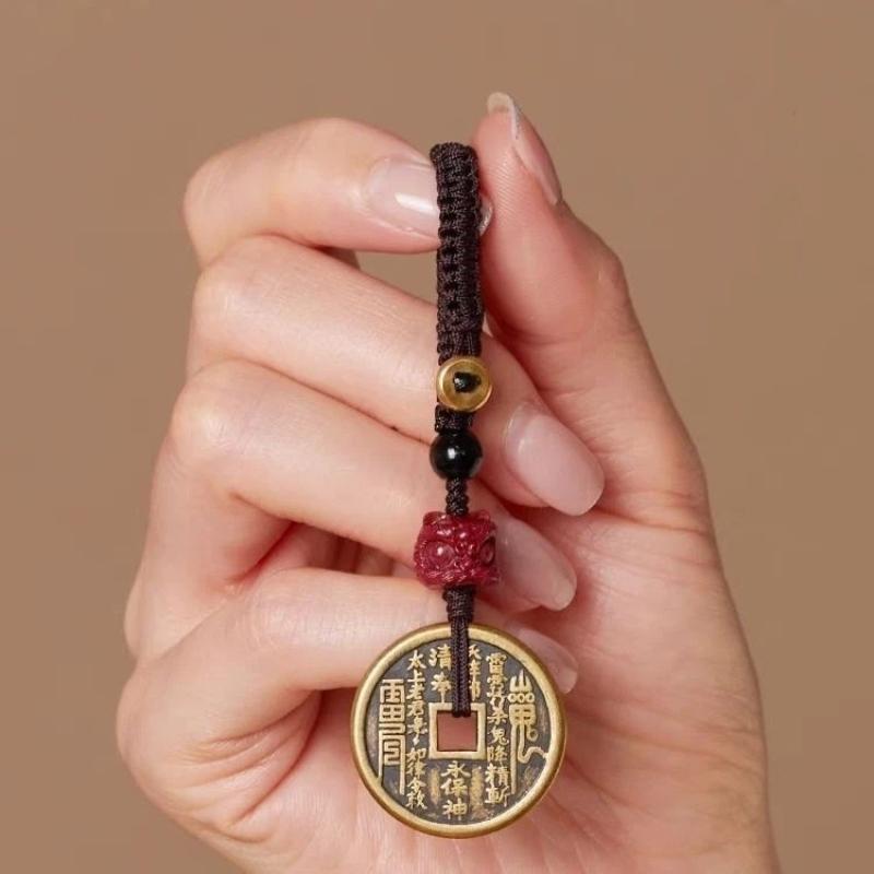 2026 Year Of Chinese Retro Pendant For Men And Women Silver Mountain Ghost Money Pendant Ancient Phone Chain Keychain Pendant