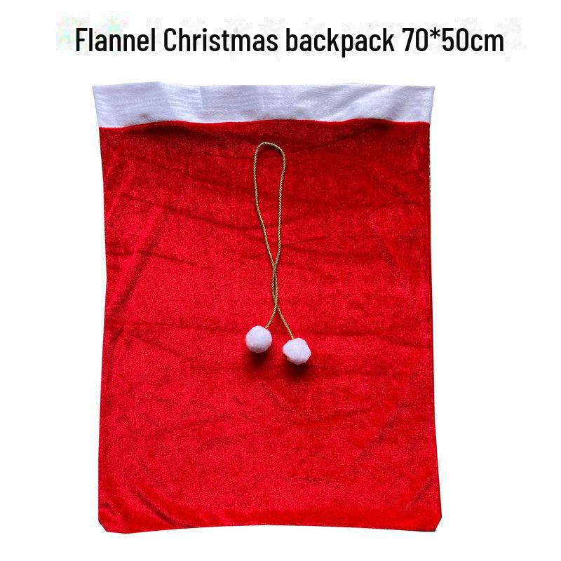 Large Christmas Gift Bag with Drawstring - Santa, Snowman, Elk, and Tree Design