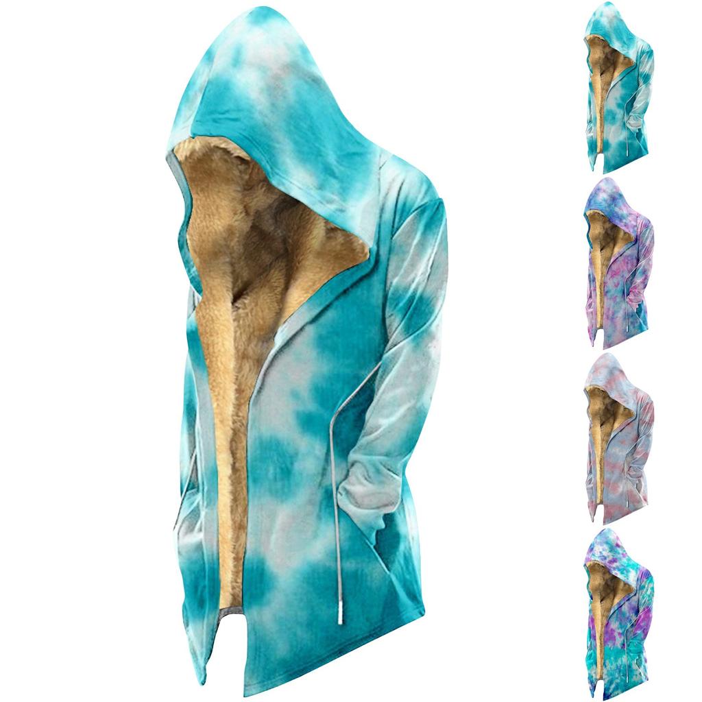 Pánská dlouhá sametová bunda s barevným potiskem Pánská ležérní bunda na zip velké velikosti