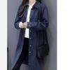 Denim Shirt Women's Spring and Autumn Clothes Korean Style Mid-length Long-sleeved Loose Shirt Casual Jacket