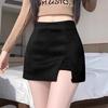 Melaleuca Suede Side Slit Bodycon Skirt - Autumn/Winter Girls' Hip-Hugging Casual Mini Skirt