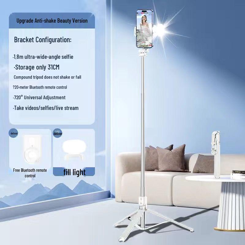 Universal Multifunctional Bluetooth Selfie Stick Tripod for Mobile Phones