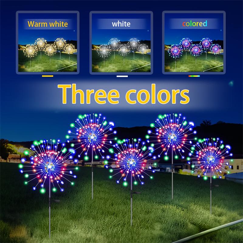 New 200 Bulbs LED Solar Ground Spike Lights Outdoor Waterproof Garden Decorative Lights Starry Sky Copper Wire String Lights