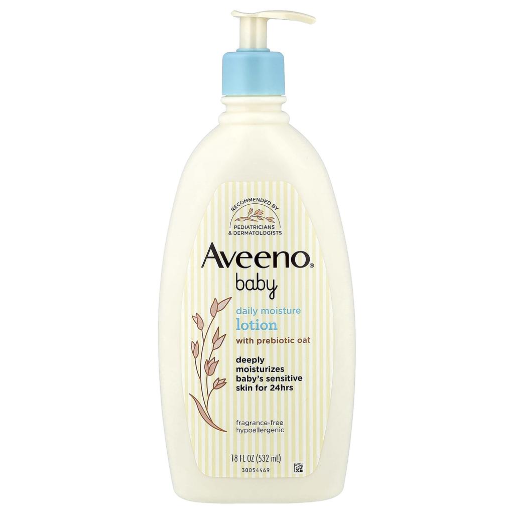 Aveeno Baby, Daily Moisture Lotion, with Prebiotic Oats, Fragrance-Free, 532 Ml (18 Fl Oz)