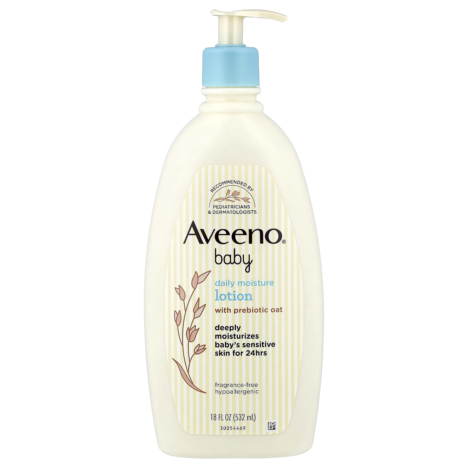 

Aveeno, Baby, Daily Moisture Lotion, with Prebiotic Oats, Fragrance-Free, 532 ml (18 fl oz)