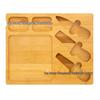 Bamboo Cheese Board Set with Knife, Fork, and Slate Steak Plate