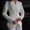 European and American Cross-border Women's Wear, Professional Commuter Suit, Buttoned Jacket, Straight-leg Pants, Fashionable Casual Waist Seal Set