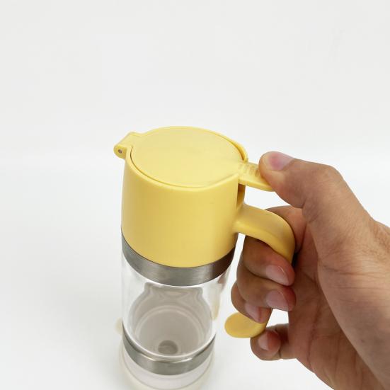 Glass Bottle Honey Syrup Dispenser Food Grade BPA Free Leakproof Glass Honey Dispenser Pot Syrup Storage Bottle with Handle