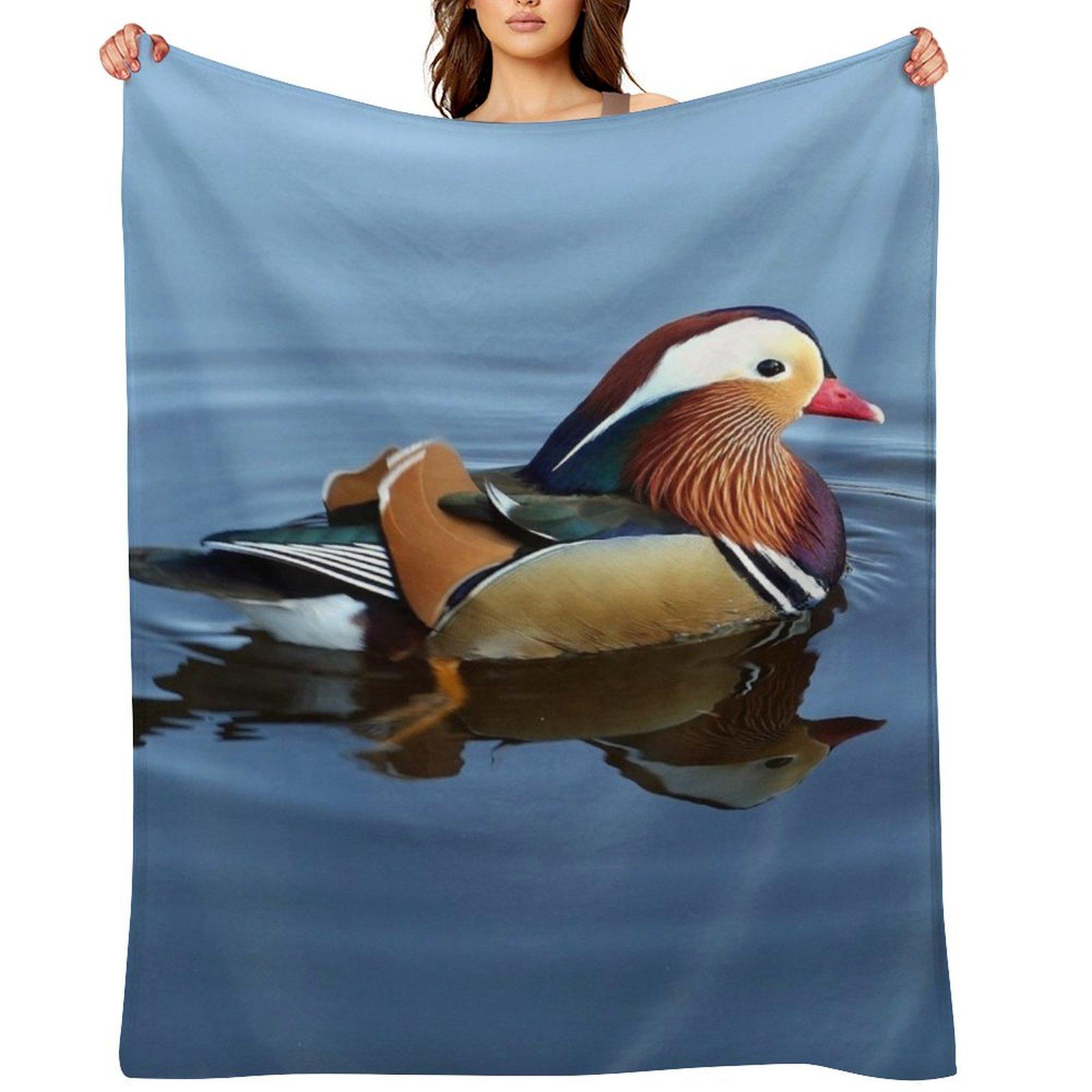Mandarin Duck Throw Blanket funny gift Plaid Luxury Brand Kid S Blankets 30x40in