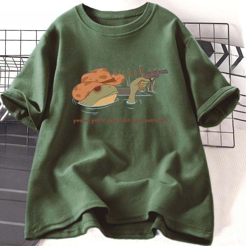 You Just Yeed Your Last Haw TShirt WOMEN Unisex Cowboy Frog T Shirt Funny Toad Lover Tshirt Cotton Round Neck Short Sleeve Tees