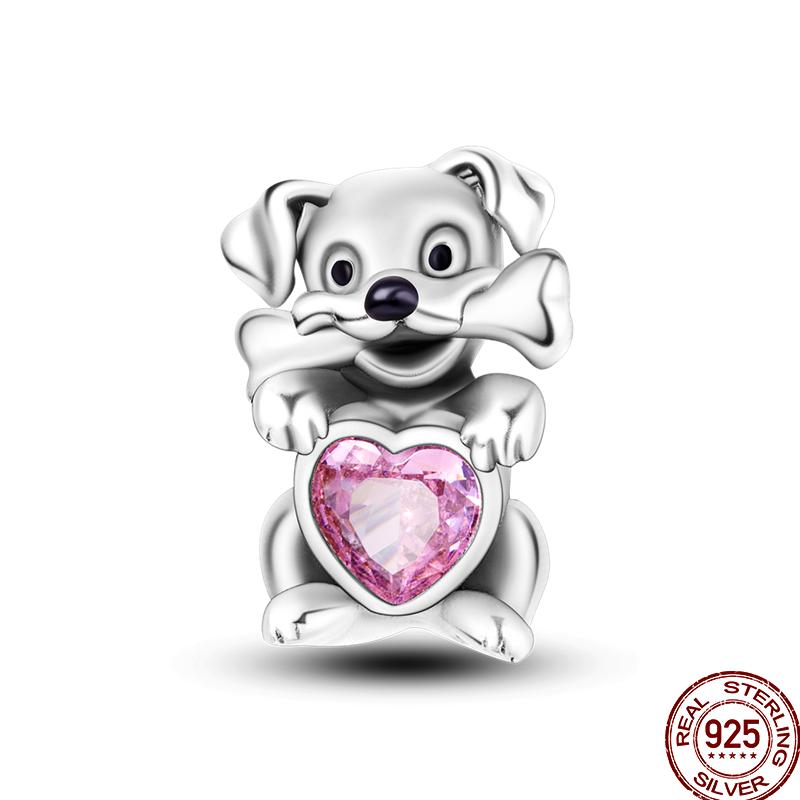 Copper Pet Animal Series Puppy And Kitten Cute Pet Lovely Charm Beads Suitable For 3Mm Original Bracelet Diy