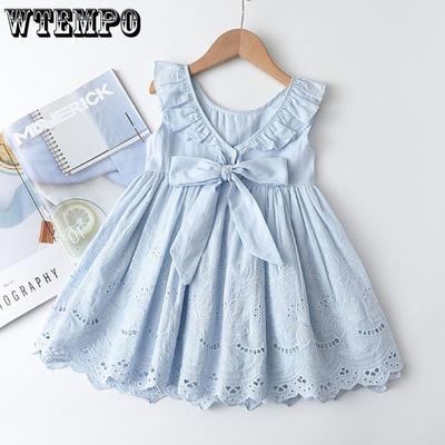 Vestido de Verano para Niñas Vestido de Princesa Tesoro para Mujeres Encaje Bordado Vestido sin Mangas