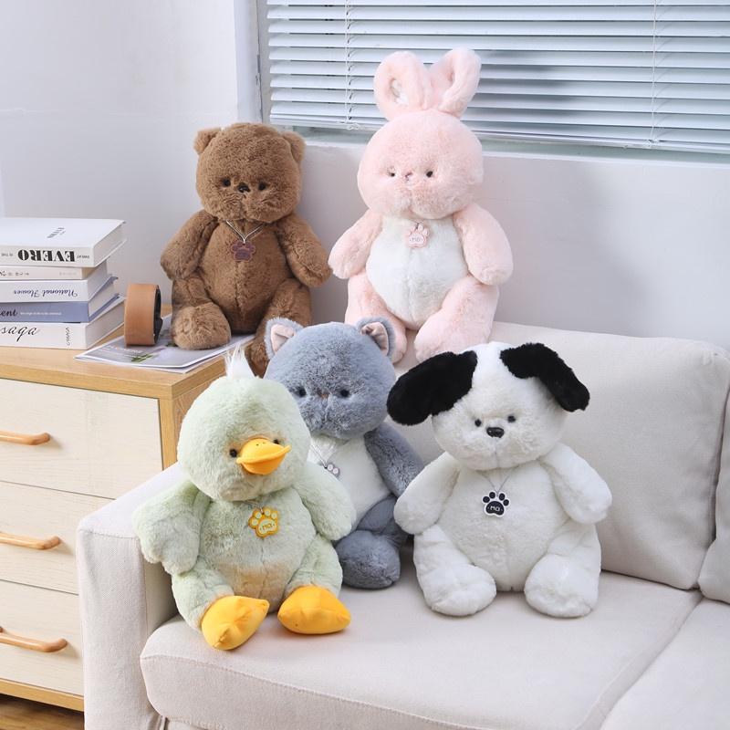 Bear Kitten Bunny Puppy Duck Plush Toy Sleeping Pillow Animal Doll Decoration