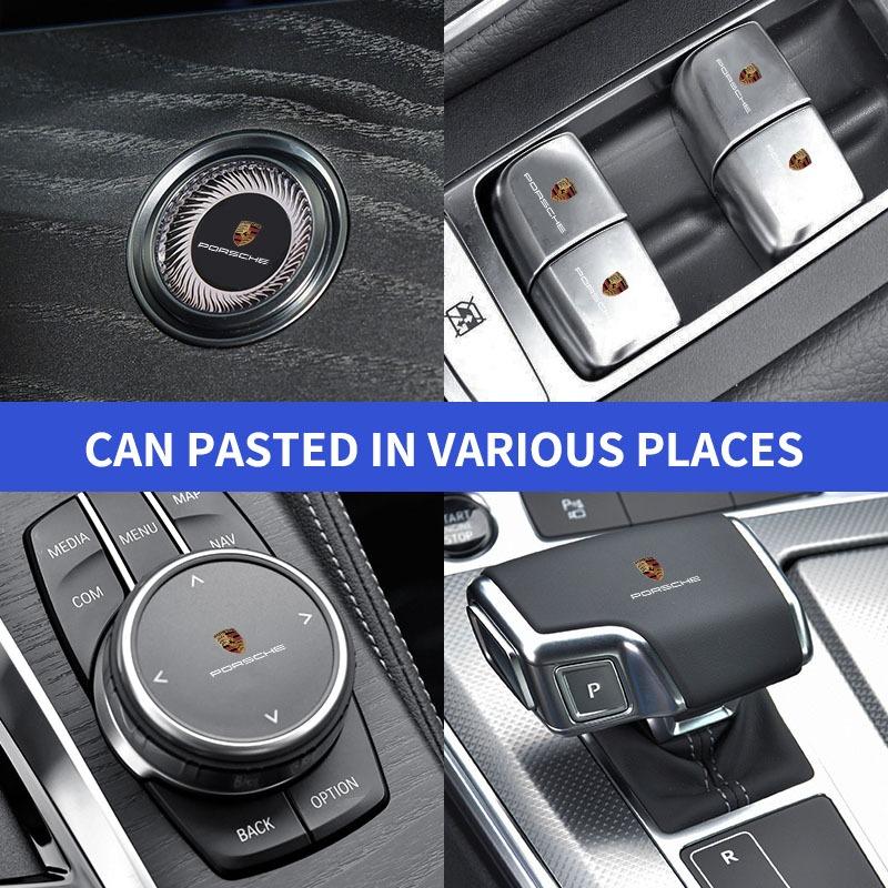 2/5/10 ks Samolepka s logem auta Nálepky na středovou konzoli Doplňky do auta Pro Porsche Boxster Cayenne Panamera Macan Cayman 911 918 996 917 991