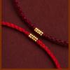 Handcraft Lucky Red Rope Bracelet with Gold Beads Adjustable Length Handchain Bracelets for Women Wrist Wrap Bracelets