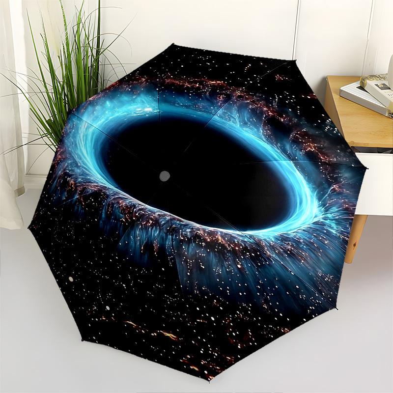 

Black Hole, Cosmic Eye Themed Automatic Opening and Closing Umbrella, Brightly Colored 8-rib Portable Umbrella, Suitable for Men and Women,