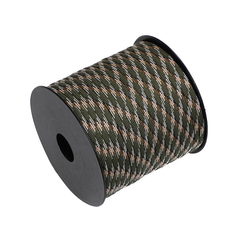 50M 7-adriges Paracord-Seil für den Außenbereich, Polyester, Fallschirmschnur, Camping, Überleben