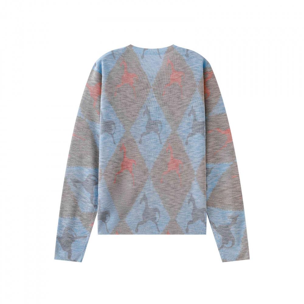 Women’s Floral Print Long Sleeve Knitted O-Neck Cardigan Summer Lightweight Casual Sweater Jacket Sun-Resistant