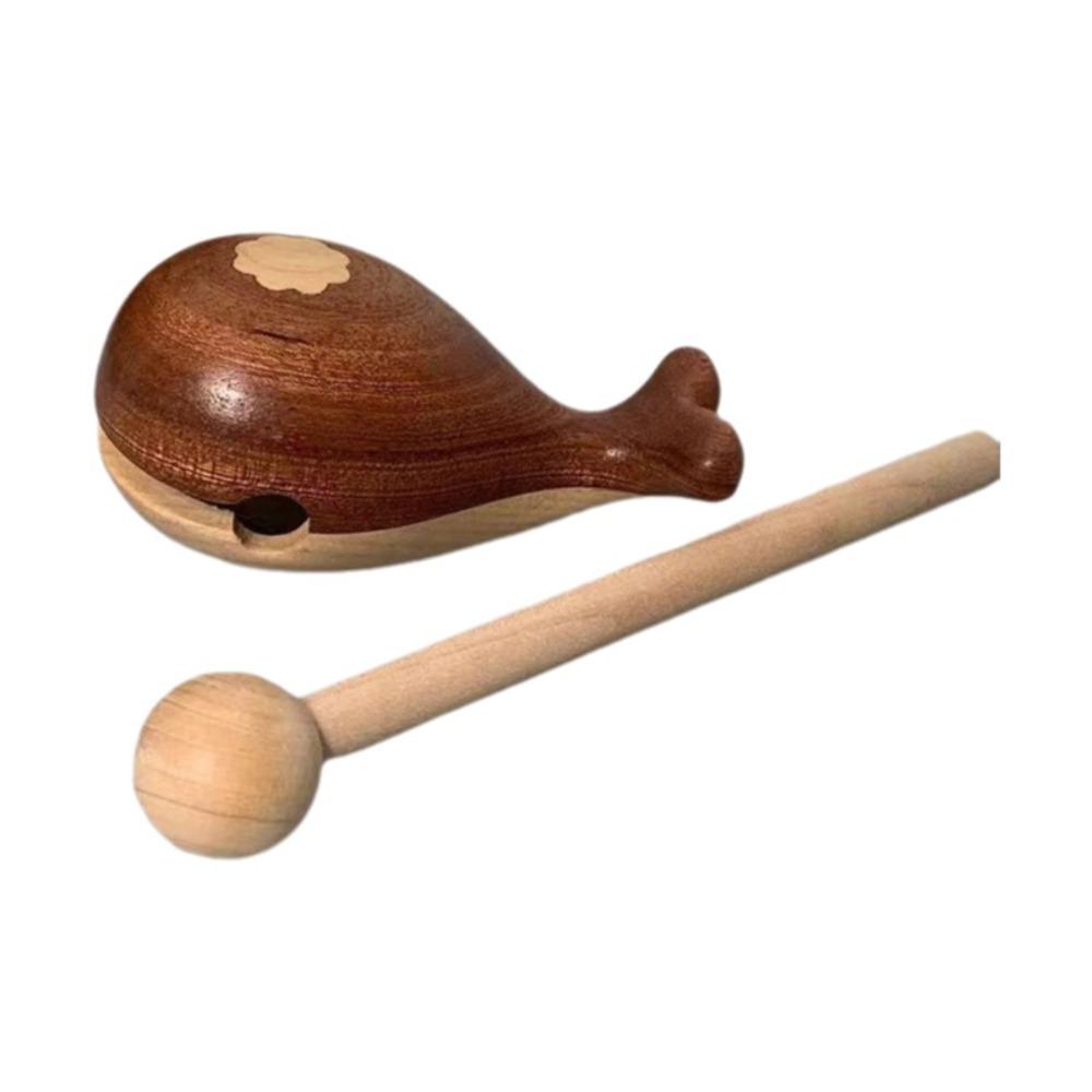Percussion Wooden Fish Figurine Solid Wood Whale Wooden Fish Cute Solid Wood Carving Decor  Office