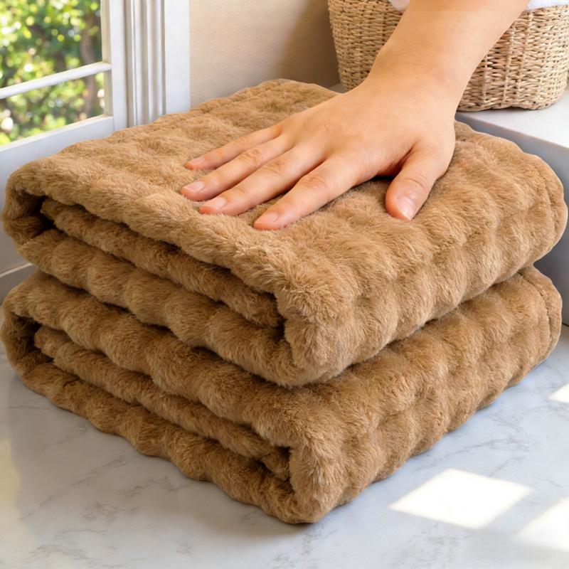 Wasart Luxury Faux Fur Throw Blanket 150X200 Non-Shedding Super Soft Fluffy Home Decor Blanket For Couch Sofa Bed Autumn Winter