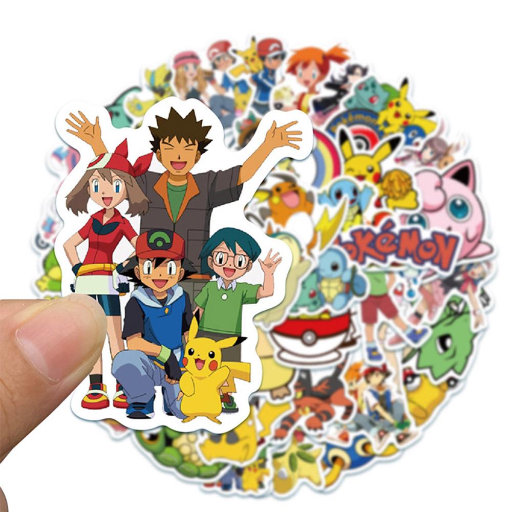 10/30/50pcs Kawaii Cartoon  Stickers Cute Anime Pikachu Sticker Water Bottle Suitcase Phone Diary Graffiti Decals Packing