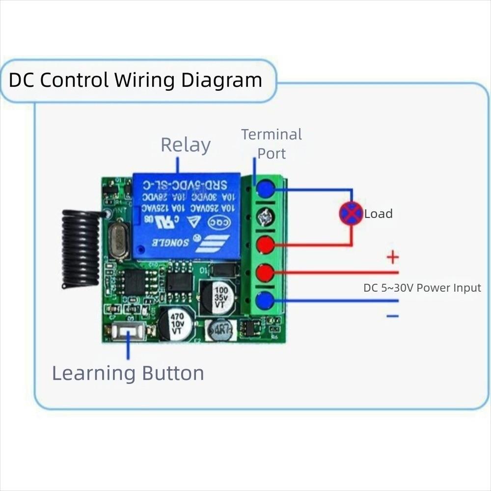 Wide Voltage RF433Mhz Wireless Asking Code DC 12V Relay Electromagnetic Lock Home Improvement