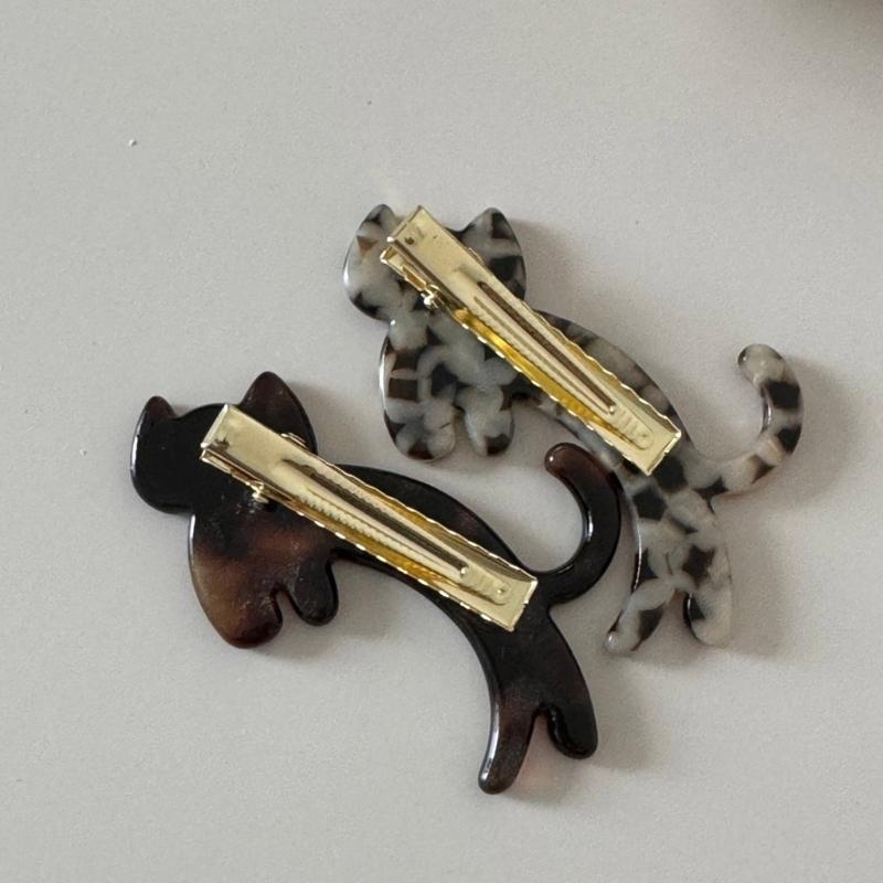 Pack Of 2 Lovely Cats Shape Hair Clip Acetate Acid Hair Barrettes Hair Styling Accessories For Women Girl Daily Wear