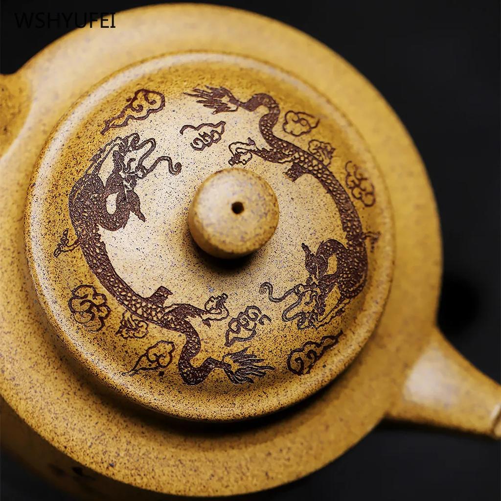 Dezhong-Purple Clay Teapot for Mining Section, Kung Fu Tea, Exquisite, 230ml Original ore section clay purple clay teapot 1pcs