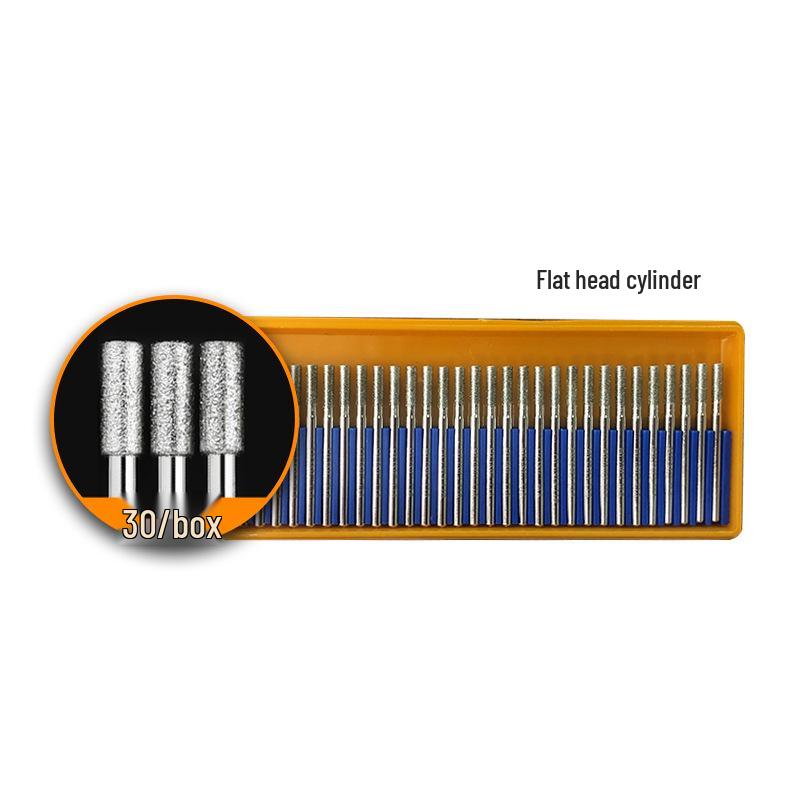 Diamond Multi-Shape Grinding Needle Set - 3mm Abrasive Engraving and Polishing Heads