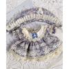 niannyyhouse 20cm Plush Clothes, Vintage Floral Lace Dress, Headwear, Dress-Up, Cotton Doll, Accessories (Gray-Blue)