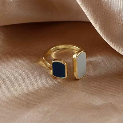 Open Adjustable Big Rings For Women Zircon Ring Female Fashion Simple Dripping Oil Wedding Promise Rings Ladies Vintage