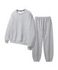 ALVINCLO [Set][Fleece-Lined] Plain Oversized Sweatshirt Jogger/Semi-Wide Pants Set