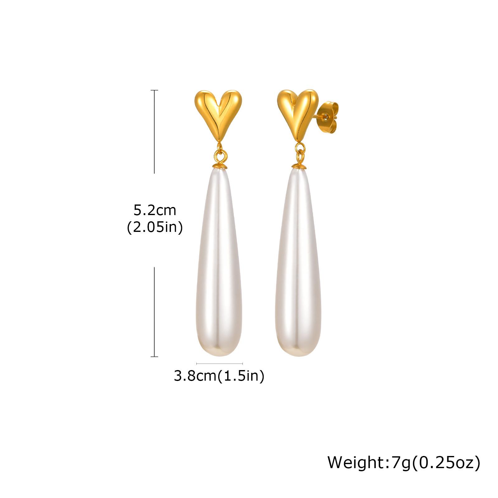 

Vnox Women s Pearl Waterdrop Earrings, Stainless Steel 3D Chili Heart Earrings, Piercing Ear Jewelry Ladies Party Gifts