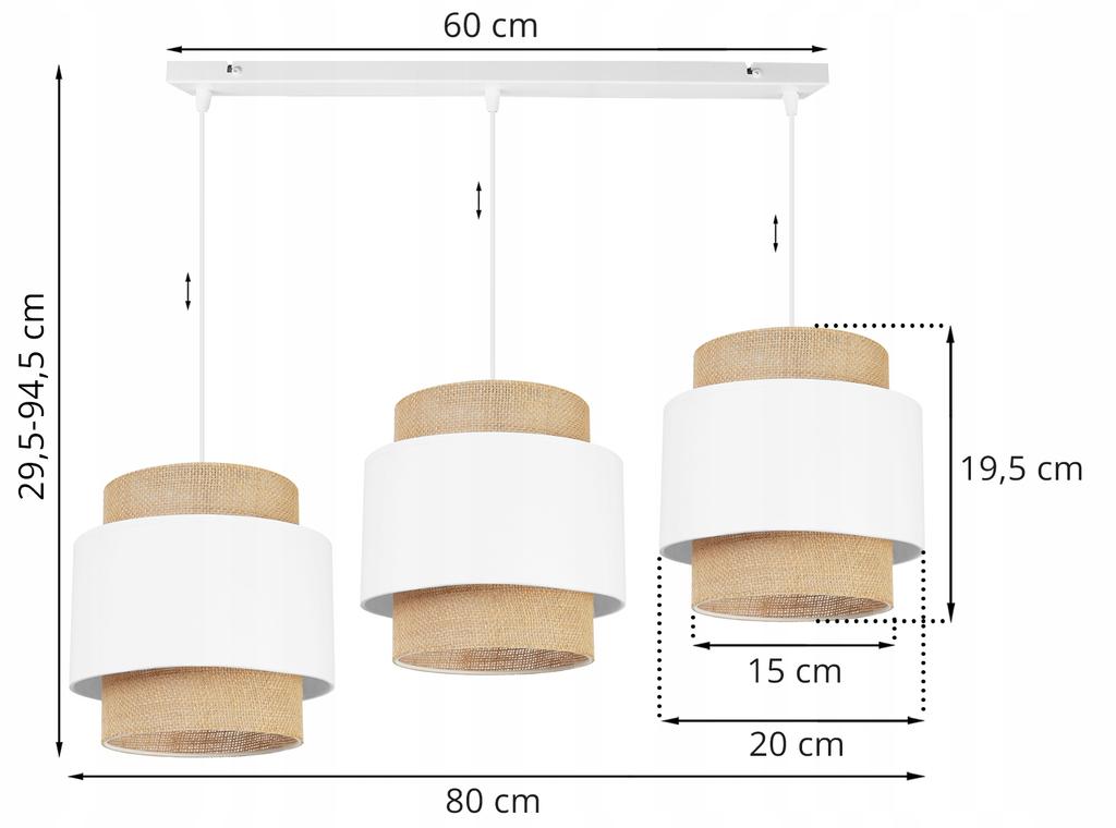 Hanging Lamp, Ceiling Chandelier, Lampshade, Boho Juta