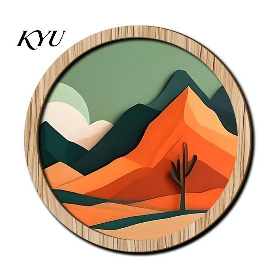 Boho Theme Wall Decorations Forest Sunset Scenery 2D Wood Hanging, Wooden Art Sign, Decorative Crafts for Walls Nature Tree Decor Bedroom Living Room