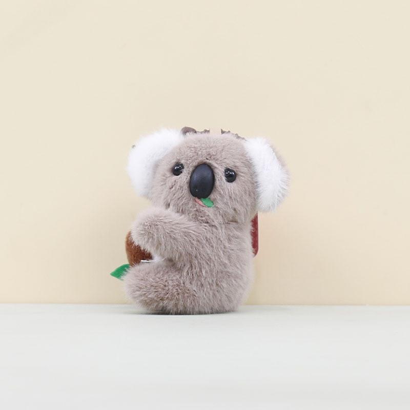 Cartoon Cute Koala Plush Keychain Doll With Short Plush Material Bag Decor Gift