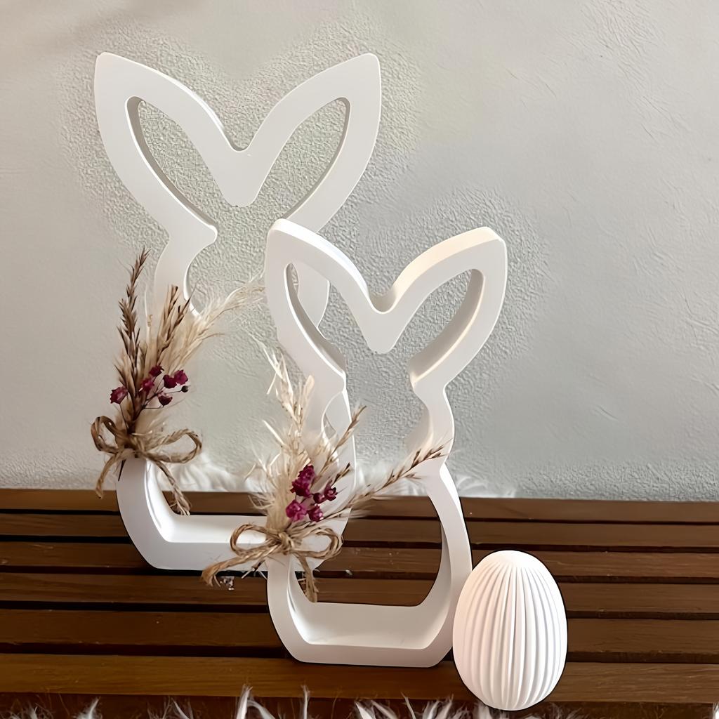 Hollow Rabbit Mold for DIY Crafts - Reusable Silicone Easter Bunny Mold for Candle Holders, Ornaments, Rabbit Figurines