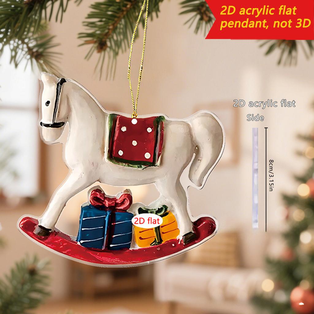 Christmas Creative Pendant Elk Stocking Ornaments Acrylic Flat Christmas Tree Home Ornaments
