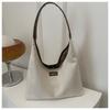 2024 Simple New Casual Winter Striped Nylon Stylish Large Capacity Single Shoulder Tote Bag Women