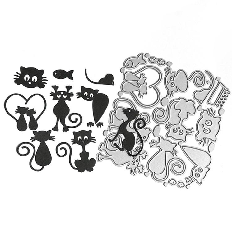 Kitty Cats Suit Knife Mold DIY Printing Steel Mould for Craft Card Making