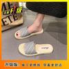 Flat Bottom Two Wear Cool Slippers Retro Roman Straw Thick Bottom One-word Drag 2025 Summer New Wear Casual Internet Celebrities