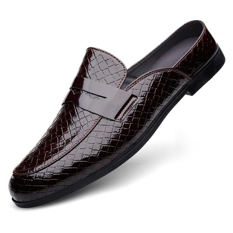 

Мюли Полуботинки Для Мужчин Кожаные Без Задника Повседневная Обувь 2025 Роскошные Дизайнерские Лоферы Тапочки Модные Шлепанцы Сандалии с Открытой Пяткой 42