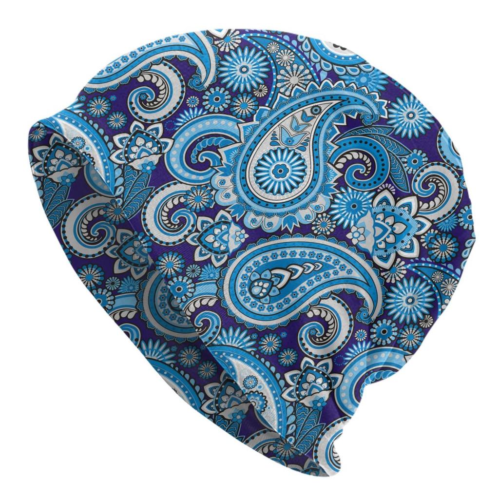 Custom Ethnic Bohemia Style Paisley Bandana Skullies Beanies Caps Streetwear Winter Warm Knitting Hat Adult Unisex Bonnet Hats